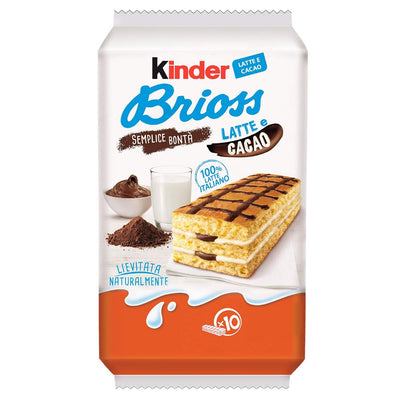 Confezione da 180g di merendine con crema di cacao e latte Kinder Brioss Milk & Choco