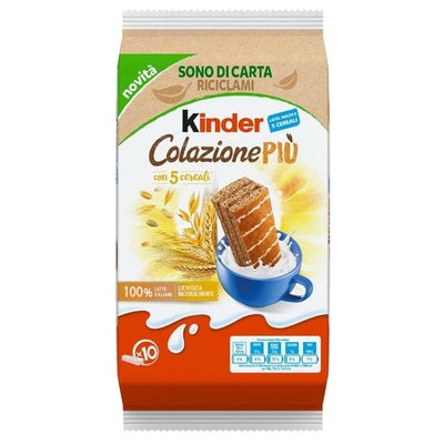Confezione da 290g di merendine al cacao con 5 cereali Kinder Colazione Più
