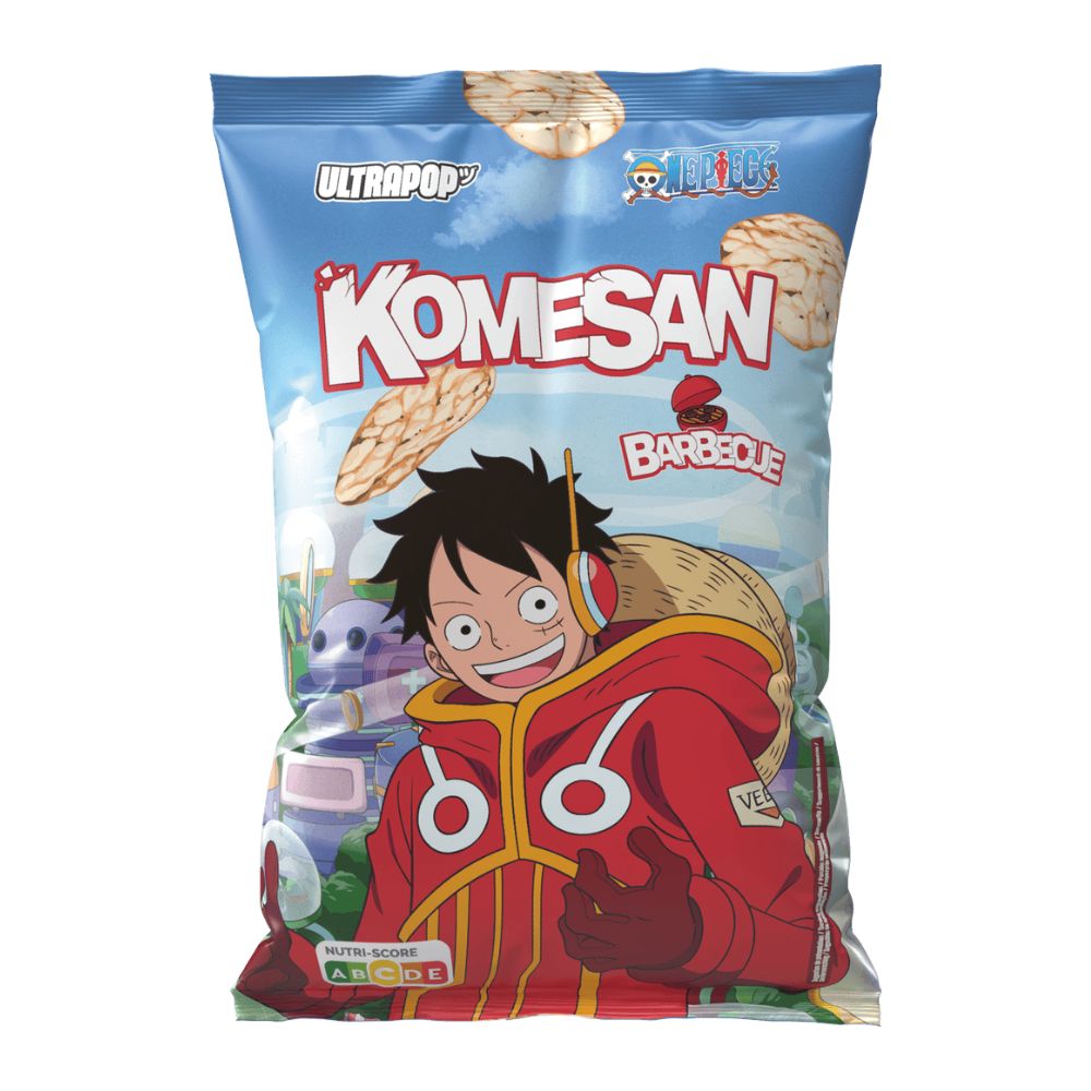 Ultra Pop Komesan Barbecue Luffy One Piece, chips di riso al gusto barbecue da 60g