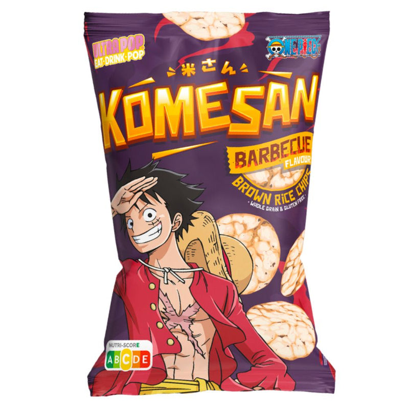 Ultra Pop Komesan Barbecue Luffy One Piece, chips di riso al gusto barbecue da 60g