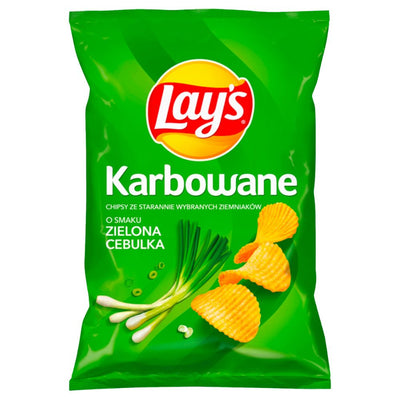 Confezione da 130g di patatine alla cipolla verde Lay's Karbowane