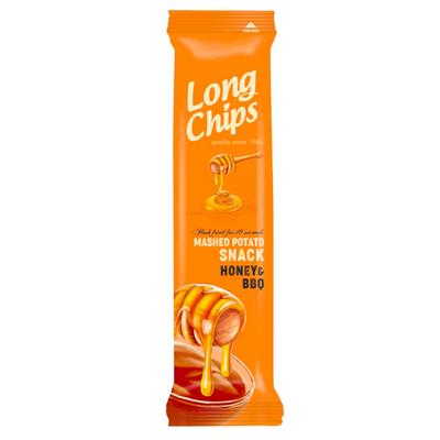 Confezione da 75gg di patatine lunghe al miele e bbq Long Chips
