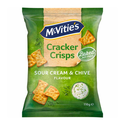 Confezione da 110g di cracker alla panna acida ed erba cipollina McVitie's Cracker Crisps