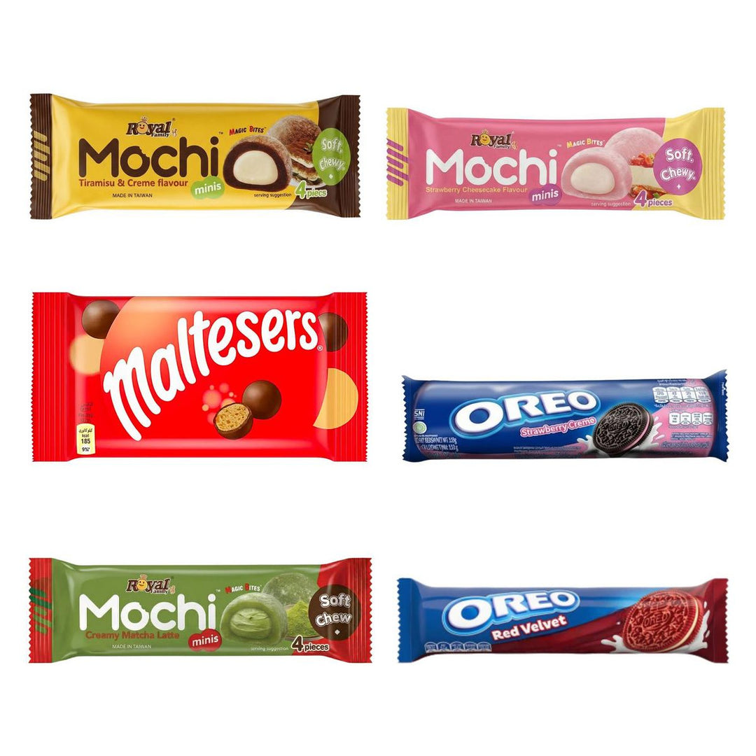Snack dolci Bundle, 6 snack dolci al gusto tiramisu, strawberry cheesecake, cioccolato al latte, fragola, matcha latte e red velvet