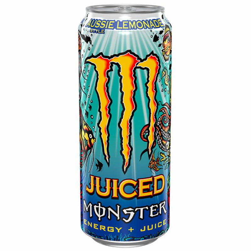 Confezione da 473ml di energy drink al gusto limonata danneggiata Monster Energy Aussie