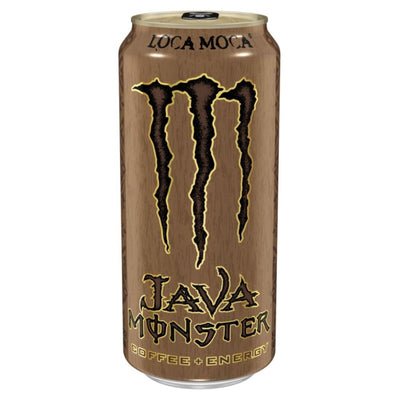 Confezione da 443m di energy drink al caffè Monster Loca Moca