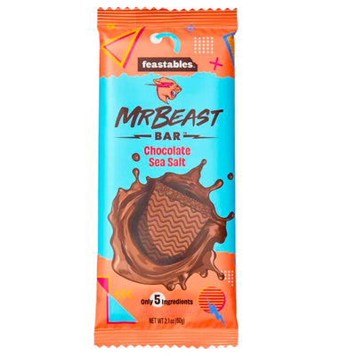 Confezione da 60g di barretta al cioccolato con sale marino Feastables Mr Beast Chocolate Sea Salt