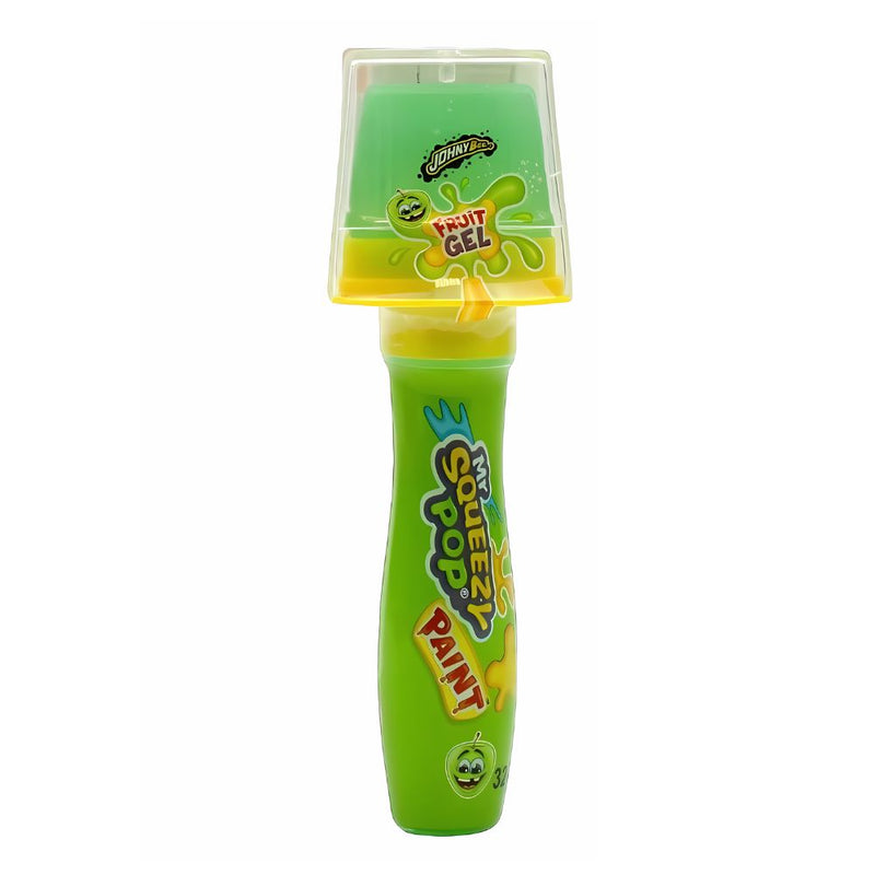 Johny Bee Mr Squeezy Pop Paint Green Apple, lecca lecca e caramella liquida al gusto di mela verde da 32g