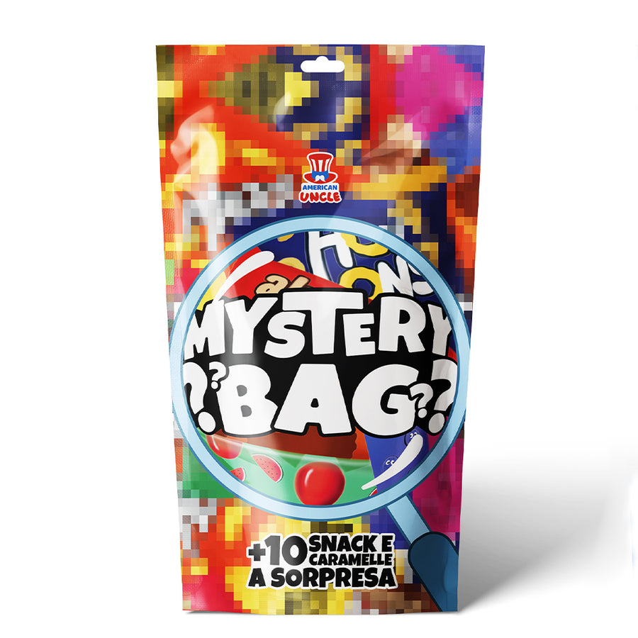 Mystery bag con 10 snack e caramelle a sorpresa
