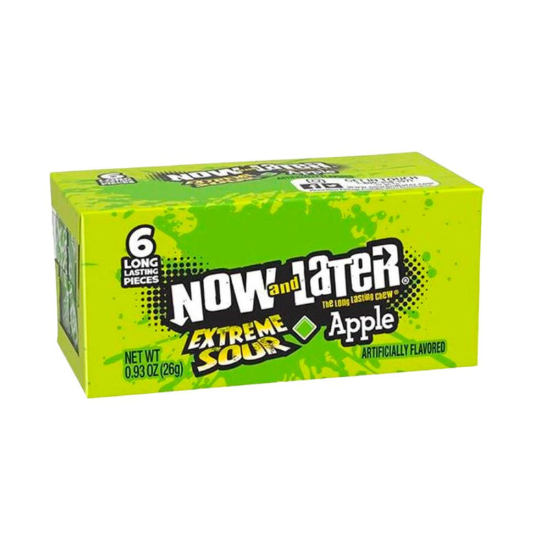 Confezione da 26g di caramelle al gusto di mela Now & Later Extreme Sour Apple