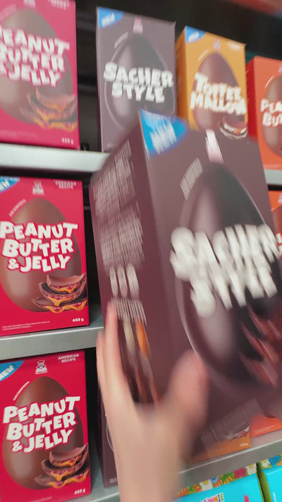 Pack uova di pasqua: sacher, peanut and Jelly, toffee mallow e dubai chocolate