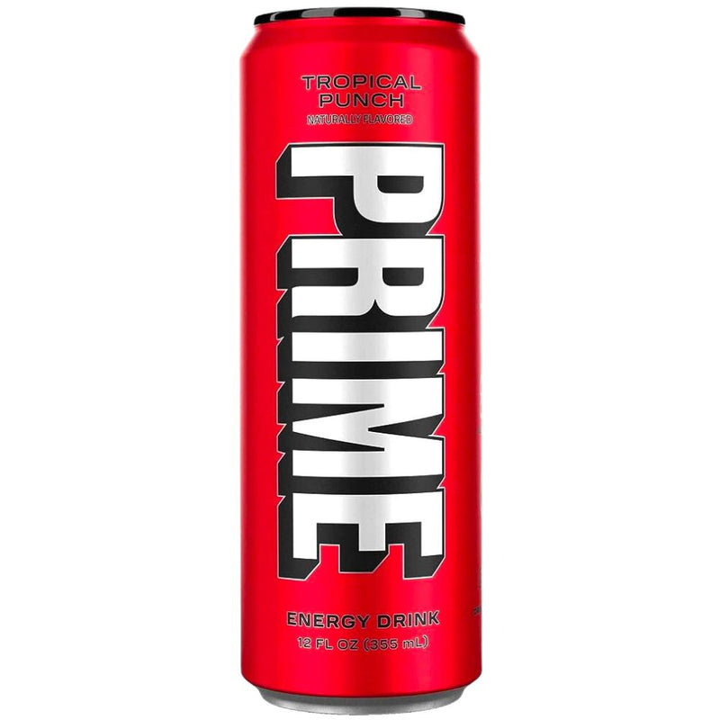Confezione da 355ml di energy drink di Logan Paul alla frutta Prime