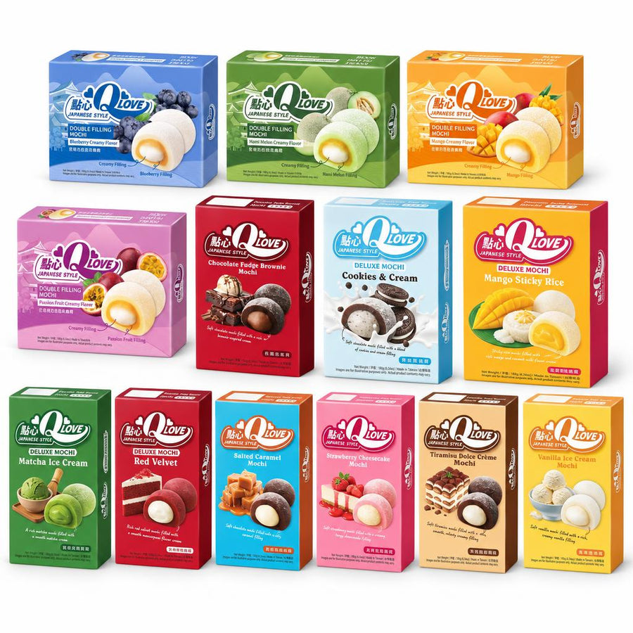 Qlove Kit, 13 mochi in vari gusti: mirtillo, brownie, tiramisù, ecc.