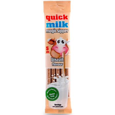 Confezione da 30g di cannucce con caramelle Quick Milk Biscuit
