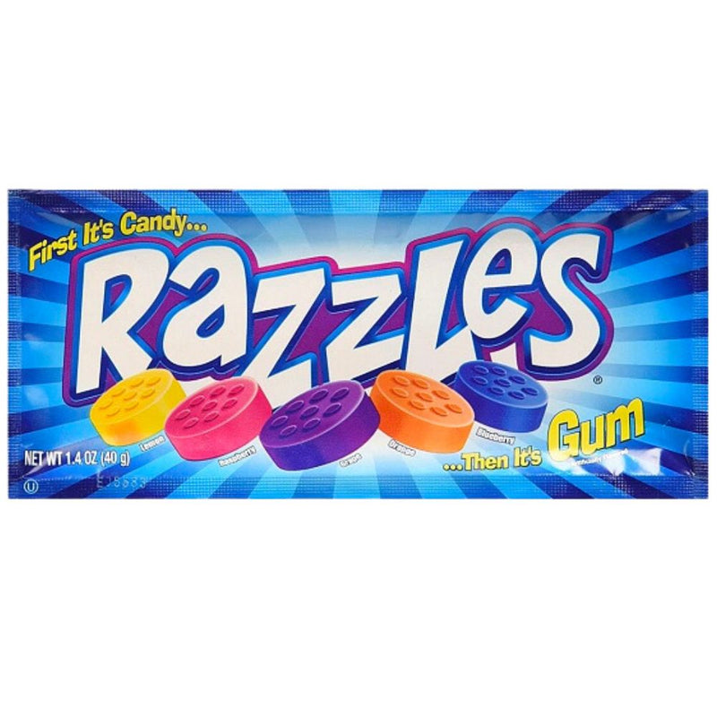 Confezione da 40g di caramelle alla frutta Razzles