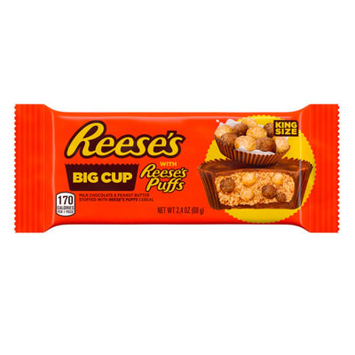 Confezione da 68g di cioccolatini al burro d'arachidi Reese’s Big Cup with Reese’s Puffs King