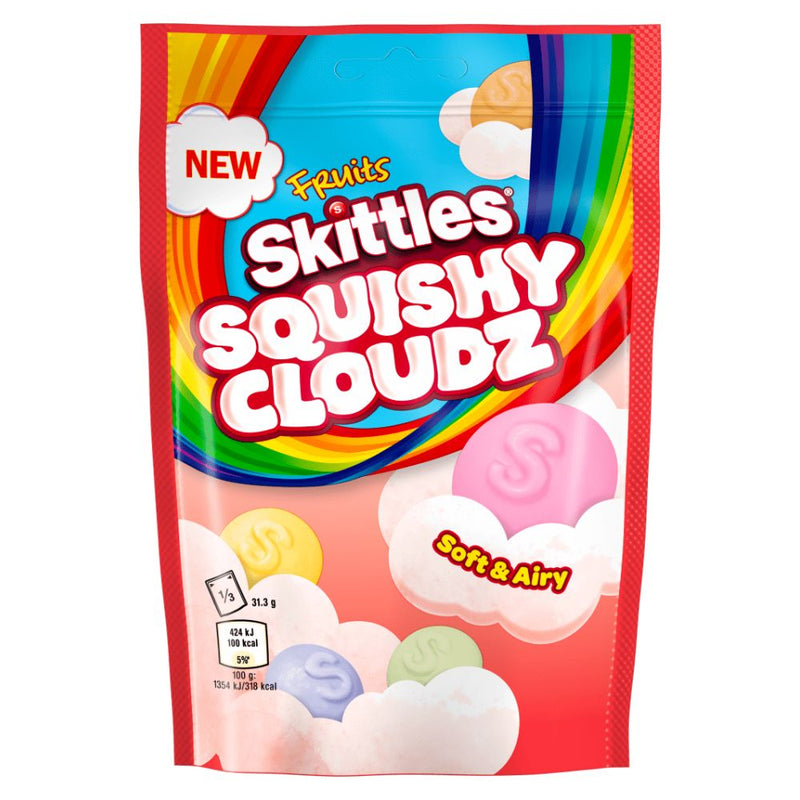 Confezione da 94g di caramelle alla frutta Skittles Squishy Cloudz