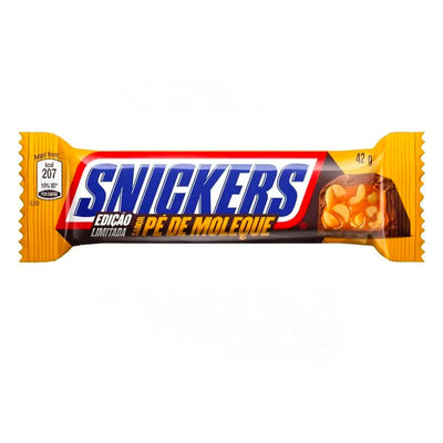 Confezione da 42g di barretta arachidi e caramello Snickers Pe de Moleque