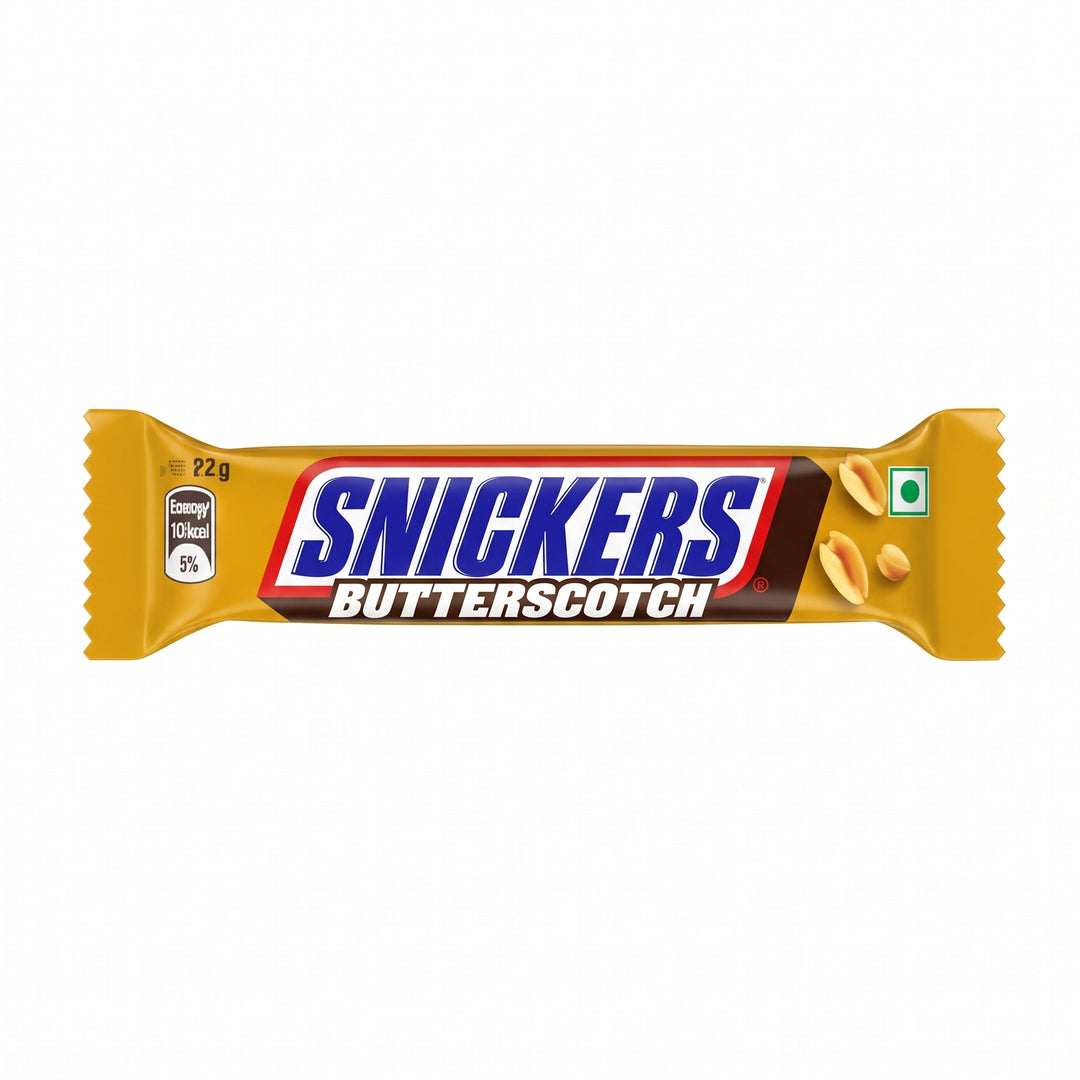 Snickers Butterscotch, barretta di cioccolato con arachidi e caramello al gusto di butterscotch da 22g