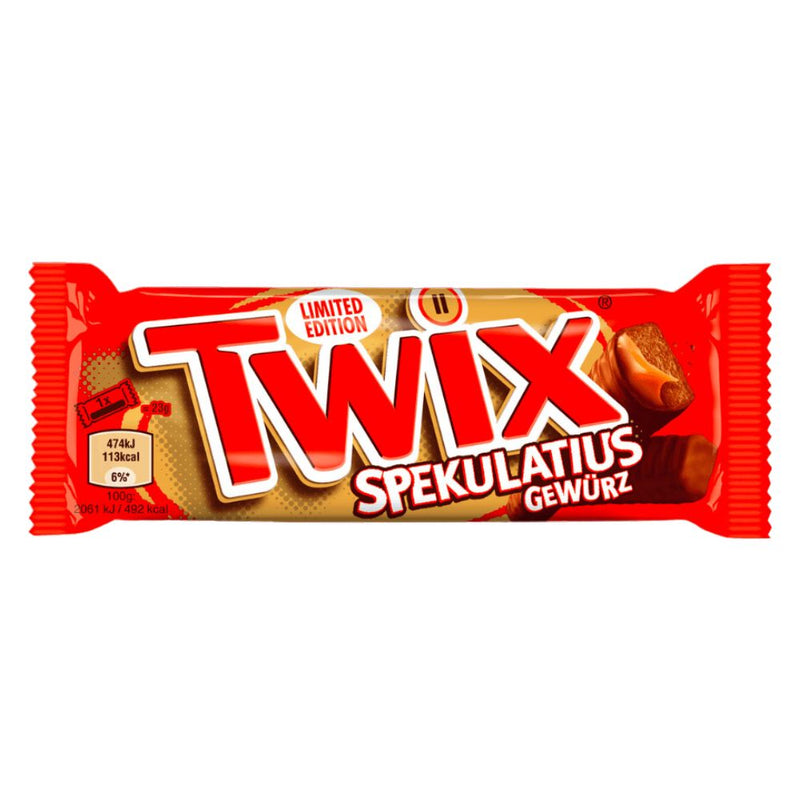 Confezione da 46g di barretta al cioccolato e caramello al sapore di spezie Twix Spekulatious