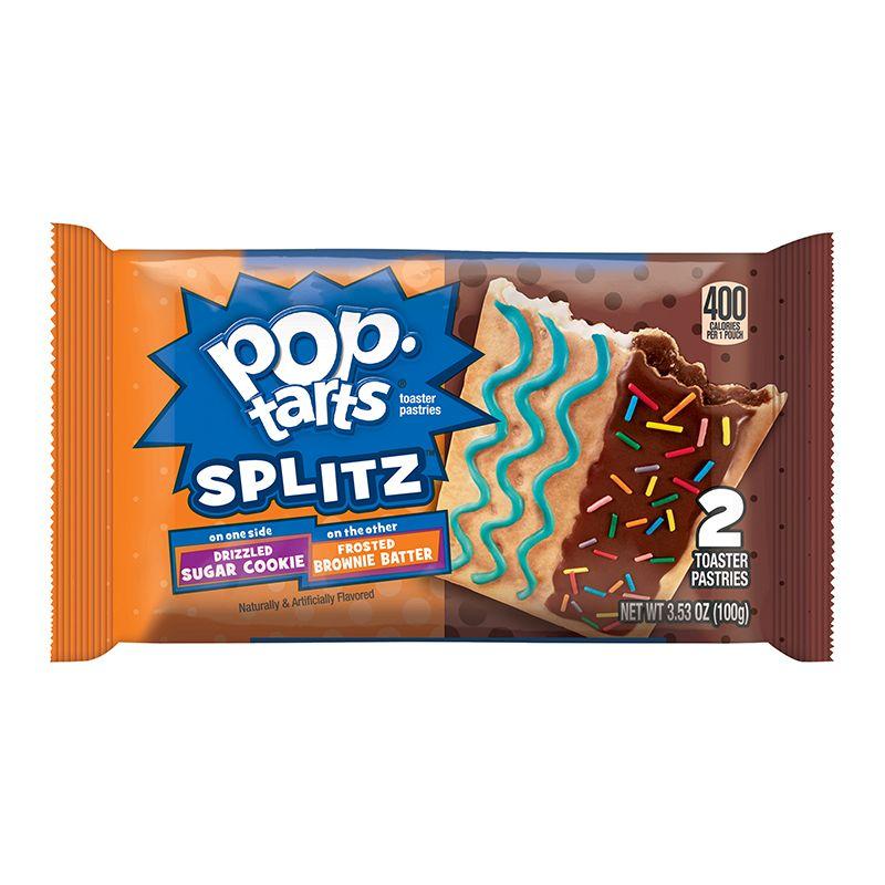 Pop Tarts Splitz Sugar Cookie Brownie Batter, biscotti ripieni di crema brownie e zucchero da 100g (2074777419873)