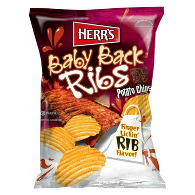 Herr's Baby Back Ribs Potato Chips, confezione di patatine da 184g (3825205182561)