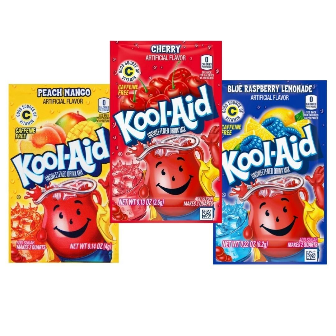 3 Kool Aid - tre preparati in polvere per bevande alla frutta in vari ...