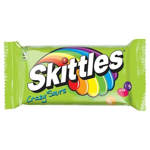 Skittles Crazy Sours, confetti aspri alla frutta da 55g (1954219917409)