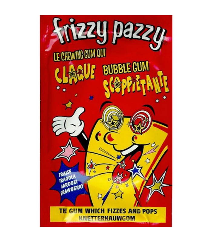 Frizzy Pazzy Bubble Gum, granella scoppiettante di gomma alla fragola da 7g