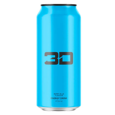 Confezione da 473ml du energy drink al mirtillo 3D Berry Blue Flavour Energy Drink