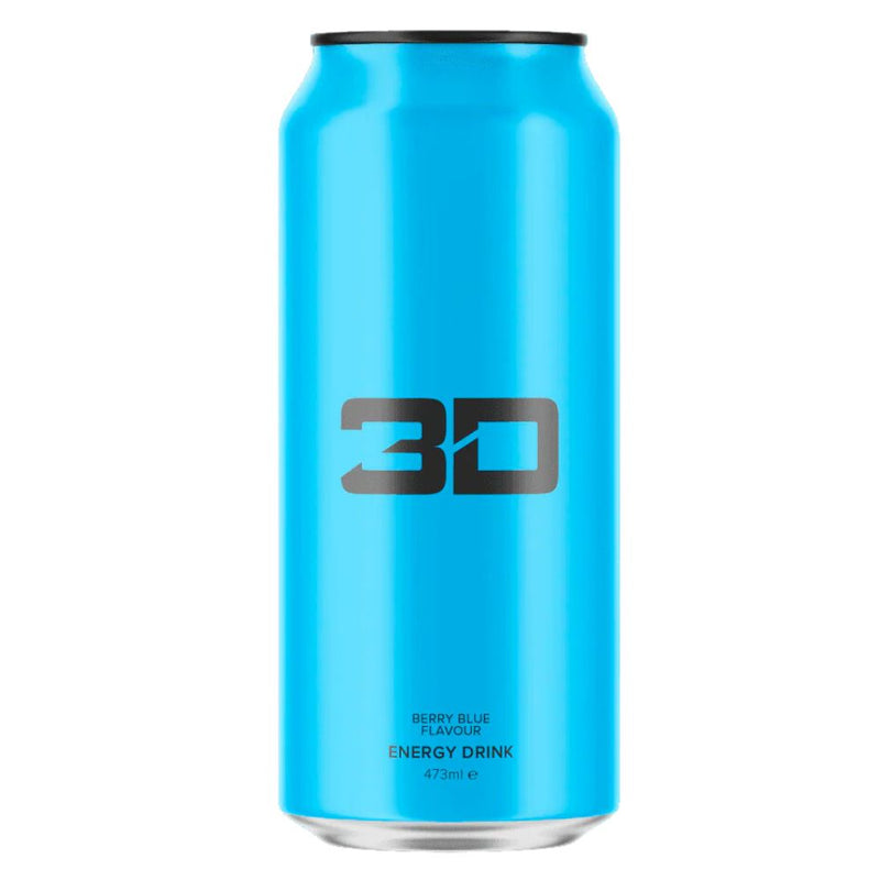 Confezione da 473ml du energy drink al mirtillo 3D Berry Blue Flavour Energy Drink