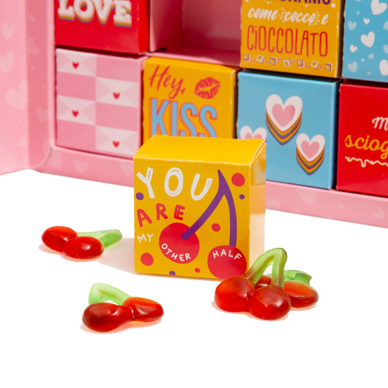Love Bites Box, confezione da 12 scatoline di cioccolatini e caramelle