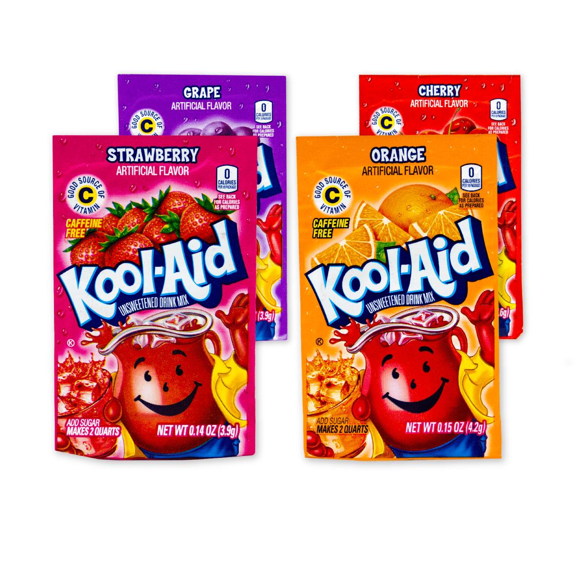 Vari Kool 4 Kool Aid - quattro preparati in polvere per bevande alla frutta in ...