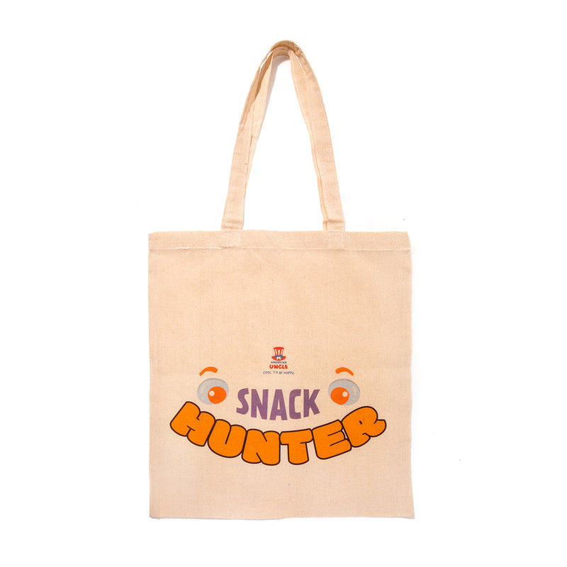 Shopper Snack Hunter, borsa color avana in cotone resistente, 35x40cm