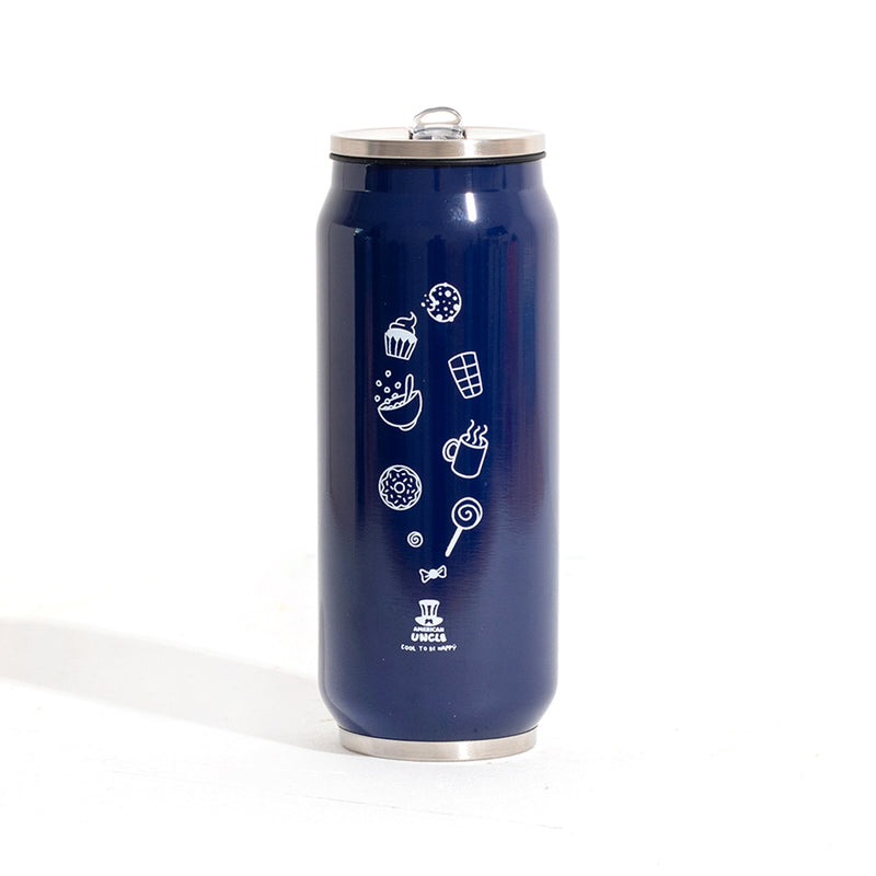 Borraccia Cool to be Happy - borraccia in acciaio blu da 500ml con cannuccia  antibatterica integrata – American Uncle