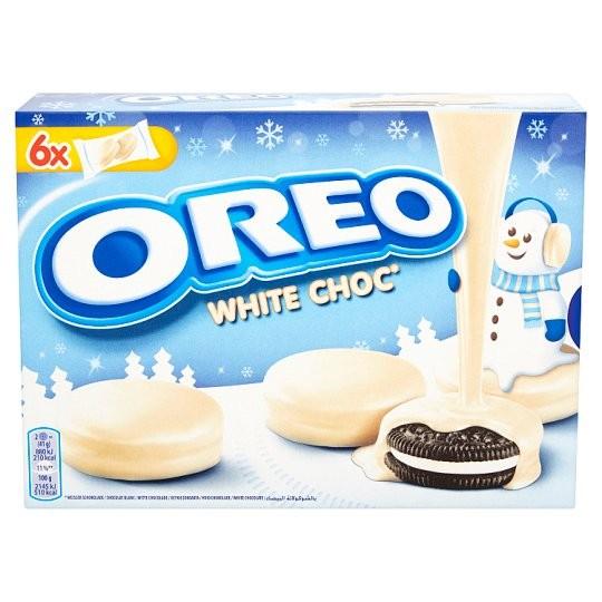 Oreo Snowy White Choc, biscotti al cioccolato bianco da 246g (1954211758177)