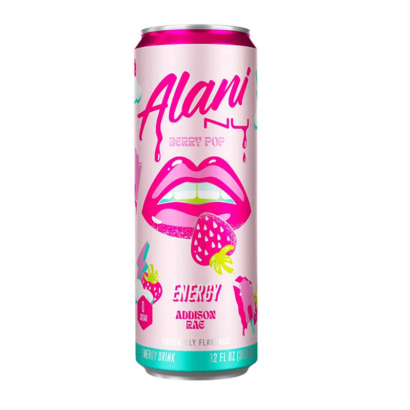 Alani Nu Energy Berry Pop Addison Rae Zero Sugar, energy drink al gusto di frutti di bosco da 355ml