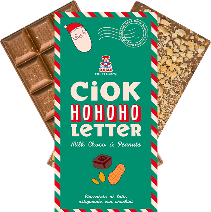 ChocoLetter Milk Choco & Peanuts, tavoletta di cioccolato al latte artigianale con arachidi da 100g