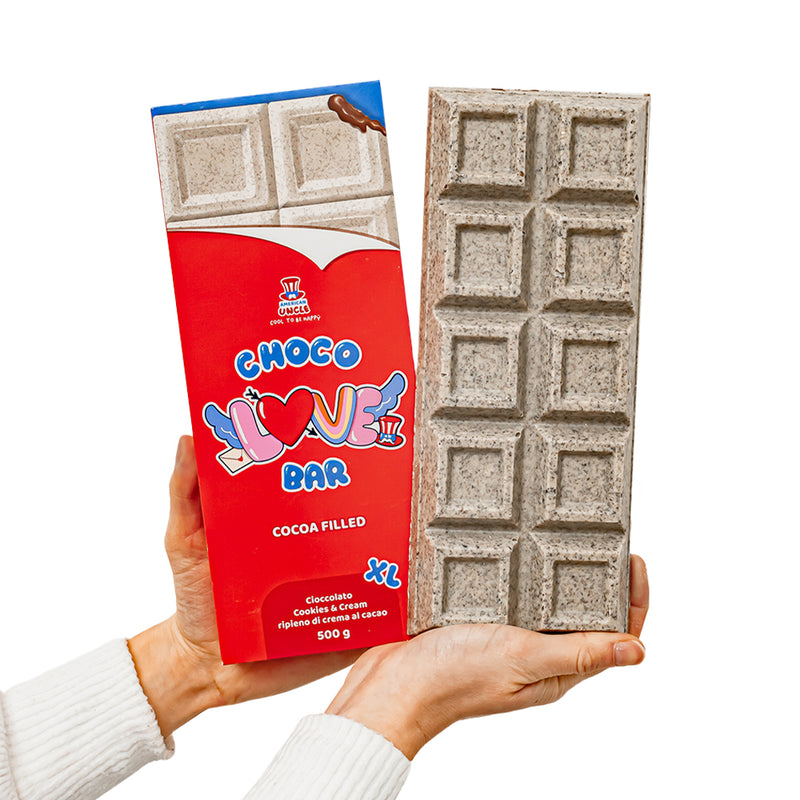 XL Cocoa filled Choco Love Bar - cioccolato Cookies & Cream ripieno di  crema al cacao da 500g – American Uncle