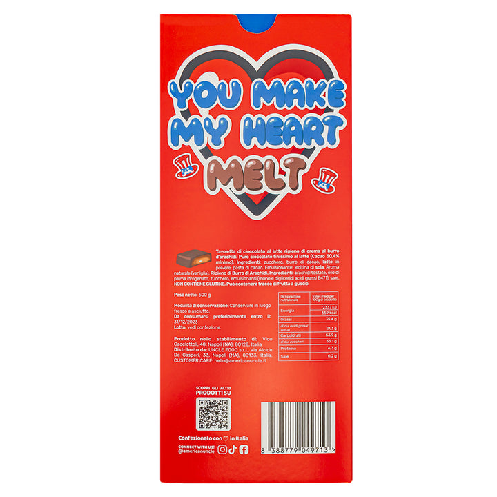XL Cocoa filled Choco Love Bar, cioccolato Cookies & Cream ripieno di crema al cacao da 500g