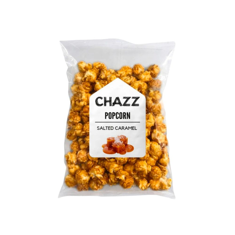 Confezione da 120g di popcorn al caramello Chazz Popcorn Salted Caramel
