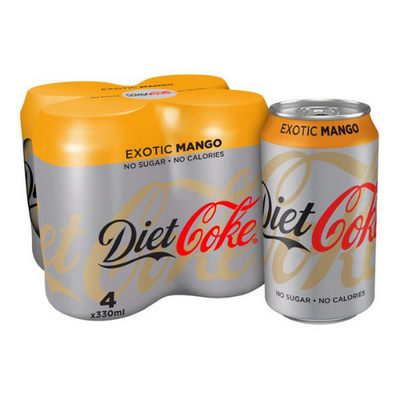 Coca Cola Diet Exotic Mango (Confezione da 4) (3888316350561)