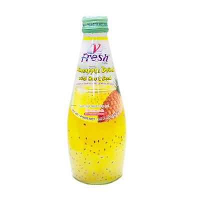 Confezione da 290ml di bevanda all'ananas con semi di basilico Fresh Pineapple Tea Drink with Basil Seed