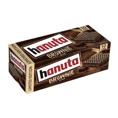 Hanuta Brownie Style, confezione da 10 wafer al cioccolato con crema al brownie