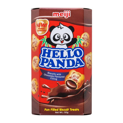 Hello Panda Chocolate, biscotti a forma di panda con crema al cioccolato da 50g