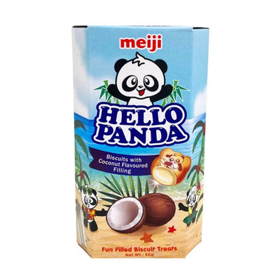 Hello Panda Coconut, biscotti a forma di panda ripieni di crema al cocco da 50g