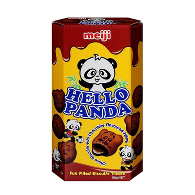 Hello Panda Double Chocolate, biscotti a forma di panda ripieni di crema al doppio cioccolato da 50g