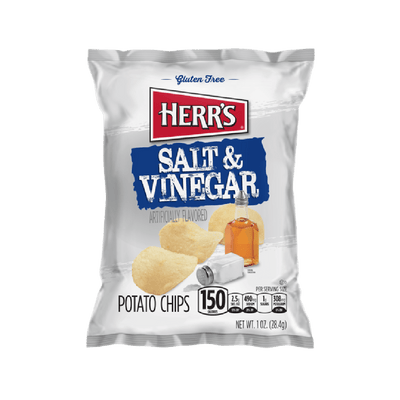 Herr's Salt & Vinegar, patatine al sale e aceto da 28.4g (4415111692385)