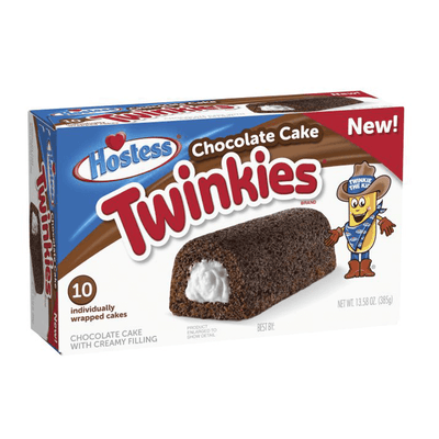 Hostess Twinkies Chocolate Cake, merendine al cioccolato ripiene con crema nel formato da 10 pezzi (1954228240481)