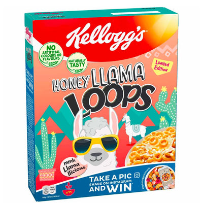Confezione da 330g di cereali al miele Kellogg's Lama loops